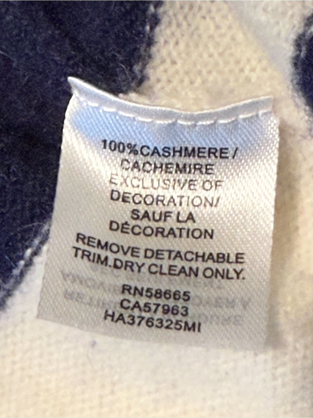 Halogen 100% Cashmere Striped Sweater Small Navy Ivory Pink Green - Picture 4 of 8
